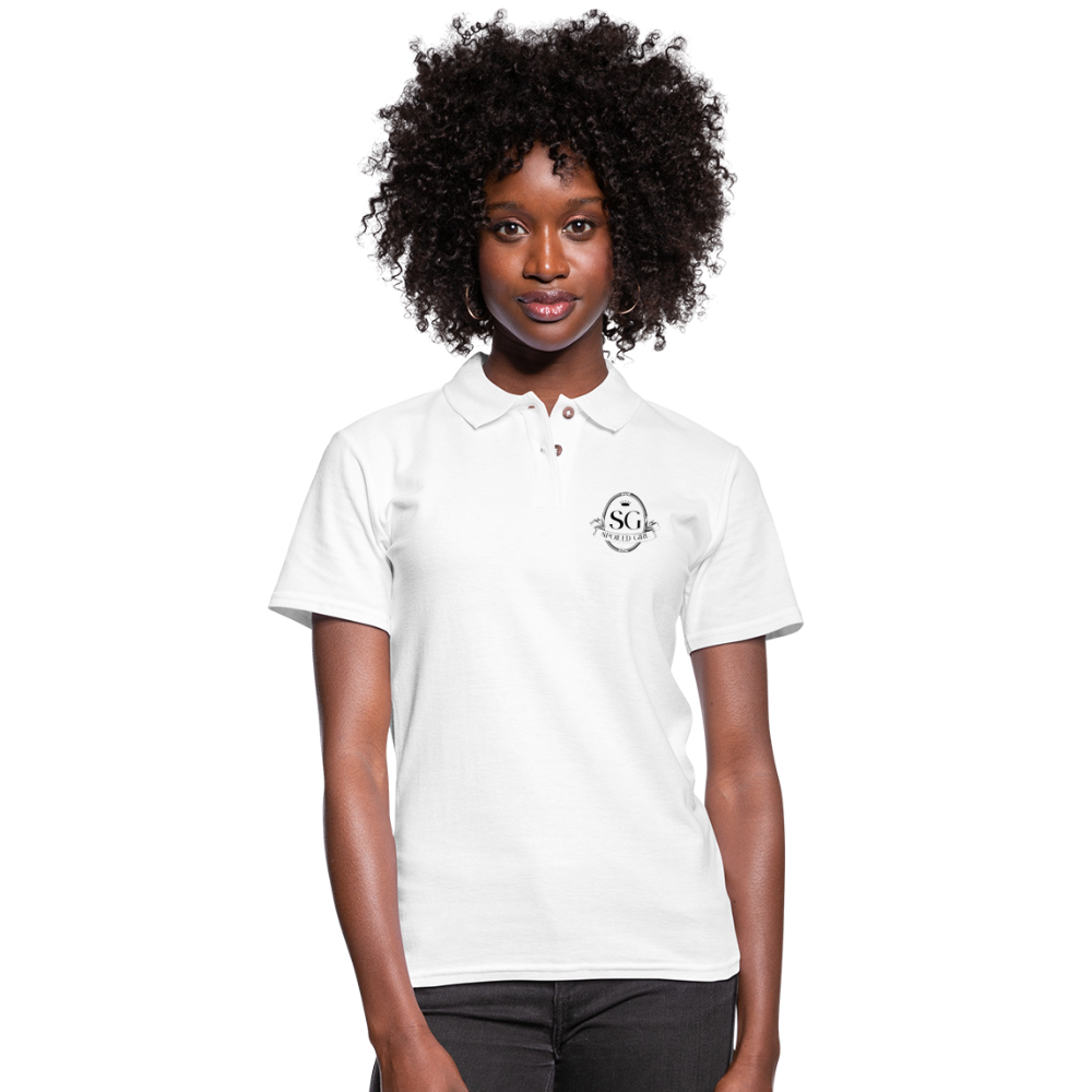 Women's Country Club Spoiled Girl Emblem Polo Shirt - white