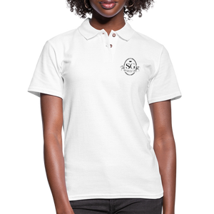 Open image in slideshow, Women&#39;s Country Club Spoiled Girl Emblem Polo Shirt - white
