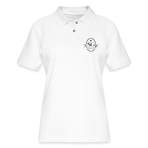 Women's Country Club Spoiled Girl Emblem Polo Shirt - white
